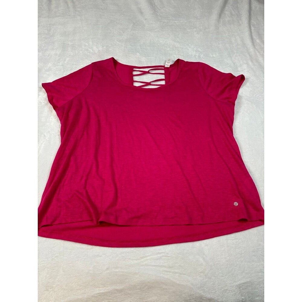 Bally Total Fitness Athletic Fusia Red Short Sleeve T-shirt plus size 2x